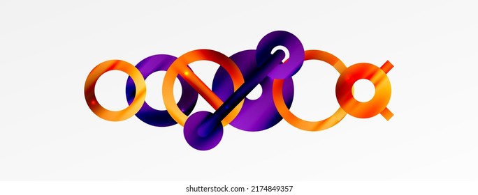 Minimal geometric abstract background. Circle, line and round shapes design. Trendy techno business template for wallpaper, banner, background or landing
