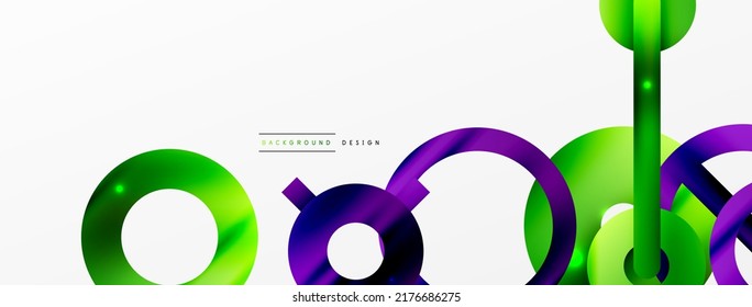 Minimal geometric abstract background. Circle, line and round shapes design. Trendy techno business template for wallpaper, banner, background or landing