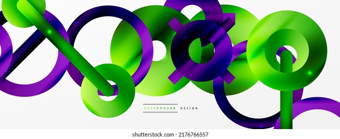 Minimal geometric abstract background. Circle, line and round shapes design. Trendy techno business template for wallpaper, banner, background or landing