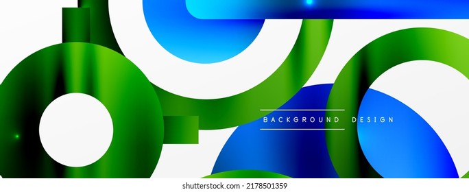 Fondo abstracto geométrico mínimo. Diseño de formas redondeadas, de líneas y de círculo. Plantilla de negocios de moda para tecno para papel de pared, banner, fondo o aterrizaje