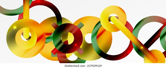 Minimal geometric abstract background. Circle, line and round shapes design. Trendy techno business template for wallpaper, banner, background or landing