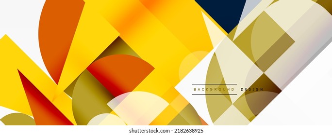 Minimal geometric abstract background. Circle square and triangle design. Trendy techno business template for wallpaper, banner, background or landing