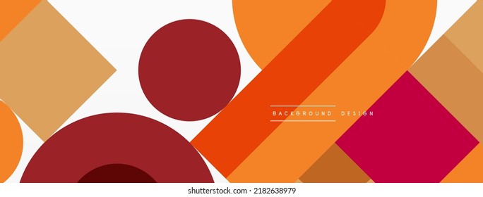 Minimal geometric abstract background. Circle square and triangle design. Trendy techno business template for wallpaper, banner, background or landing