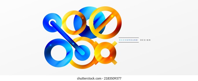 Minimaler geometrischer abstrakter Hintergrund. Kreislauf-, Linien- und Rundformen-Design. Trendy Techno Business Template für Tapete, Banner, Hintergrund oder Landung