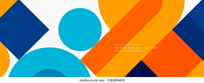 Minimal geometric abstract background. Circle square and triangle design. Trendy techno business template for wallpaper, banner, background or landing