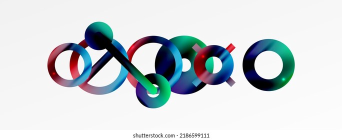 Minimal geometric abstract background. Circle, line and round shapes design. Trendy techno business template for wallpaper, banner, background or landing