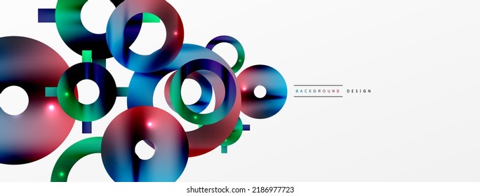 Fondo abstracto geométrico mínimo. Diseño de formas redondeadas, de líneas y de círculo. Plantilla de negocios de moda para tecno para papel de pared, banner, fondo o aterrizaje