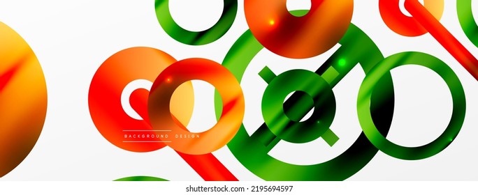 Minimal geometric abstract background. Circle, line and round shapes design. Trendy techno business template for wallpaper, banner, background or landing