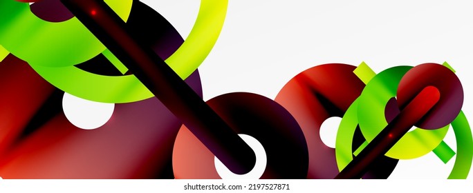 Minimaler geometrischer abstrakter Hintergrund. Kreislauf-, Linien- und Rundformen-Design. Trendy Techno Business Template für Tapete, Banner, Hintergrund oder Landung