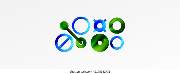 Minimal geometric abstract background. Circle, line and round shapes design. Trendy techno business template for wallpaper, banner, background or landing