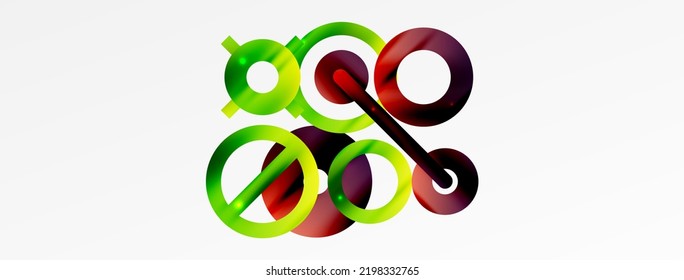 Minimal geometric abstract background. Circle, line and round shapes design. Trendy techno business template for wallpaper, banner, background or landing