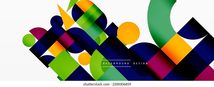 Minimal geometric abstract background. Circle square and triangle design. Trendy techno business template for wallpaper, banner, background or landing