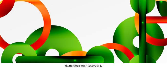 Minimaler geometrischer abstrakter Hintergrund. Kreislauf-, Linien- und Rundformen-Design. Trendy Techno Business Template für Tapete, Banner, Hintergrund oder Landung