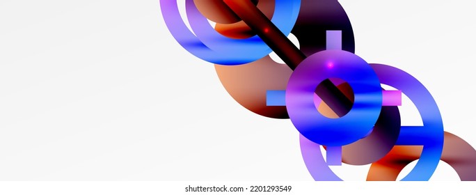 Minimal geometric abstract background. Circle, line and round shapes design. Trendy techno business template for wallpaper, banner, background or landing