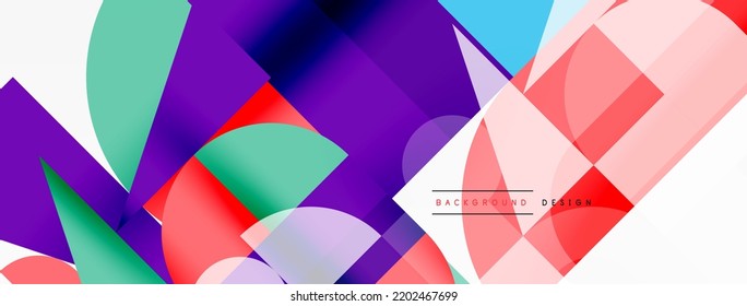 Minimal geometric abstract background. Circle square and triangle design. Trendy techno business template for wallpaper, banner, background or landing