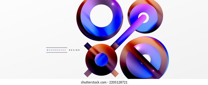 Minimal geometric abstract background. Circle, line and round shapes design. Trendy techno business template for wallpaper, banner, background or landing