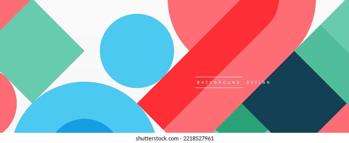 Minimal geometric abstract background. Circle square and triangle design. Trendy techno business template for wallpaper, banner, background or landing