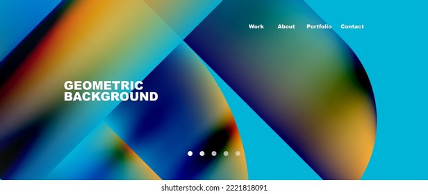 Minimal geometric abstract background. Circle and line design. Trendy techno business template for wallpaper, banner, background or landing