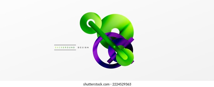 Fondo abstracto geométrico mínimo. Diseño de formas redondeadas, de líneas y de círculo. Plantilla de negocios de moda para tecno para papel de pared, banner, fondo o aterrizaje