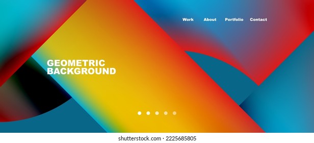 Minimal geometric abstract background. Circle and line design. Trendy techno business template for wallpaper, banner, background or landing