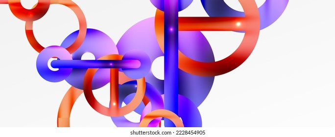 Minimal geometric abstract background. Circle, line and round shapes design. Trendy techno business template for wallpaper, banner, background or landing