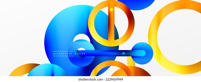 Fondo abstracto geométrico mínimo. Diseño de formas redondeadas, de líneas y de círculo. Plantilla de negocios de moda para tecno para papel de pared, banner, fondo o aterrizaje