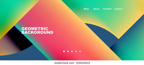 Minimal geometric abstract background. Circle and line design. Trendy techno business template for wallpaper, banner, background or landing