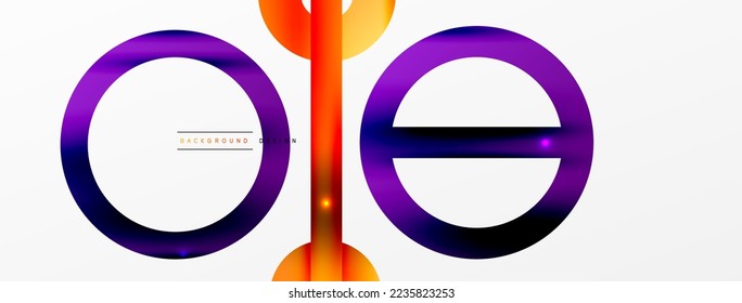 Minimal geometric abstract background. Circle, line and round shapes design. Trendy techno business template for wallpaper, banner, background or landing