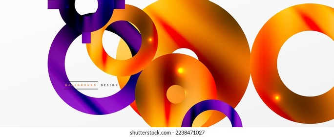 Fondo abstracto geométrico mínimo. Diseño de formas redondeadas, de líneas y de círculo. Plantilla de negocios de moda para tecno para papel de pared, banner, fondo o aterrizaje