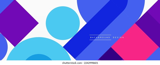 Minimal geometric abstract background. Circle square and triangle design. Trendy techno business template for wallpaper, banner, background or landing