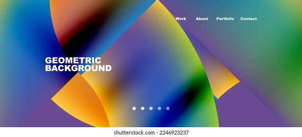 Minimal geometric abstract background. Circle and line design. Trendy techno business template for wallpaper, banner, background or landing