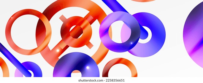 Minimal geometric abstract background. Circle, line and round shapes design. Trendy techno business template for wallpaper, banner, background or landing