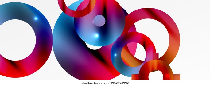 Minimaler geometrischer abstrakter Hintergrund. Kreislauf-, Linien- und Rundformen-Design. Trendy Techno Business Template für Tapete, Banner, Hintergrund oder Landung