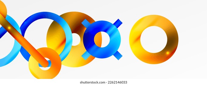 Minimal geometric abstract background. Circle, line and round shapes design. Trendy techno business template for wallpaper, banner, background or landing