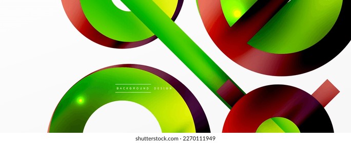Fondo abstracto geométrico mínimo. Diseño de formas redondeadas, de líneas y de círculo. Plantilla de negocios de moda para tecno para papel de pared, banner, fondo o aterrizaje