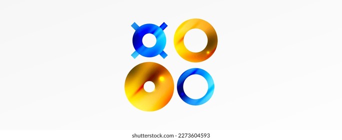Minimal geometric abstract background. Circle, line and round shapes design. Trendy techno business template for wallpaper, banner, background or landing