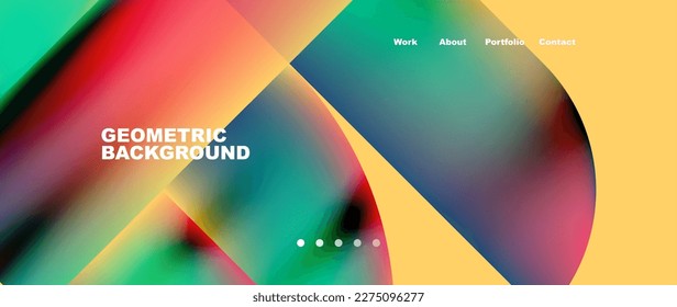 Minimal geometric abstract background. Circle and line design. Trendy techno business template for wallpaper, banner, background or landing