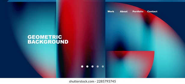 Minimal geometric abstract background. Circle and line design. Trendy techno business template for wallpaper, banner, background or landing