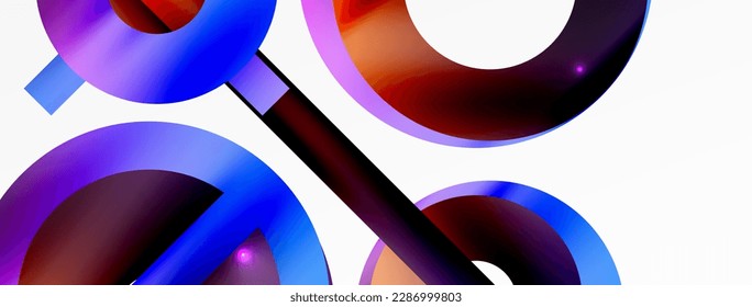 Minimal geometric abstract background. Circle, line and round shapes design. Trendy techno business template for wallpaper, banner, background or landing