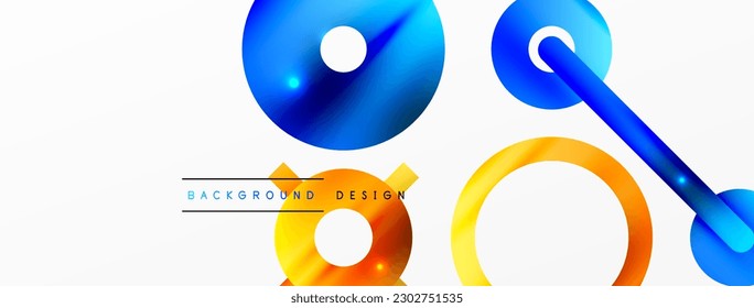 Fondo abstracto geométrico mínimo. Diseño de formas redondeadas, de líneas y de círculo. Plantilla de negocios de moda para tecno para papel de pared, banner, fondo o aterrizaje