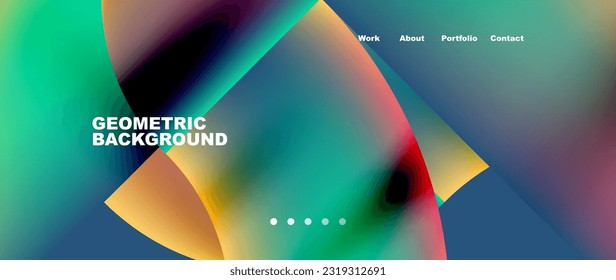 Minimal geometric abstract background. Circle and line design. Trendy techno business template for wallpaper, banner, background or landing