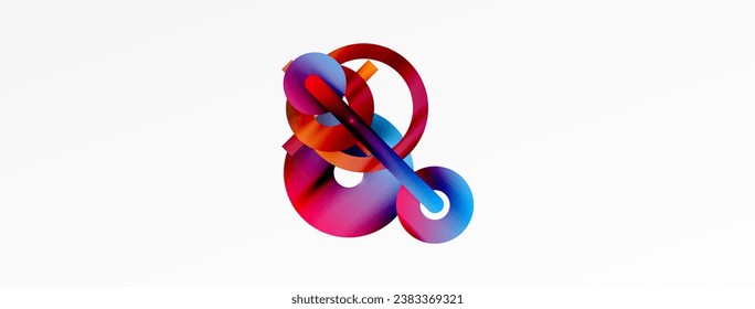 Minimal geometric abstract background. Circle, line and round shapes design. Trendy techno business template for wallpaper, banner, background or landing