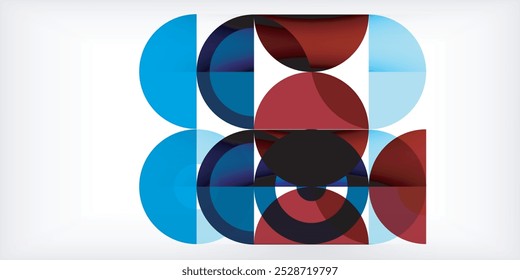 Minimal geometric abstract background. Circle square and triangle design. Trendy techno business template for wallpaper, banner, background or landing