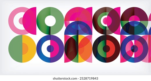 Minimal geometric abstract background. Circle square and triangle design. Trendy techno business template for wallpaper, banner, background or landing