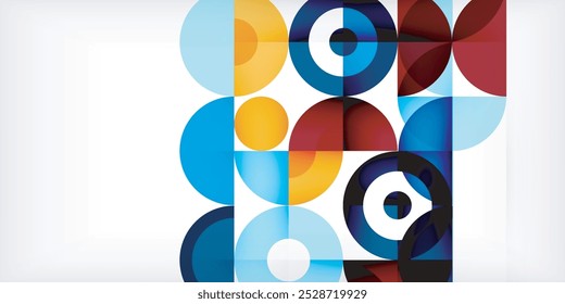 Fondo abstracto geométrico mínimo. Diseño cuadrado y triángulo de círculo. Plantilla de negocios techno de moda para Fondo de pantalla, Anuncio, fondo o aterrizaje