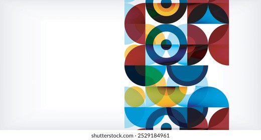 Fondo abstracto geométrico mínimo. Diseño cuadrado y triángulo de círculo. Plantilla de negocios techno de moda para Fondo de pantalla, Anuncio, fondo o aterrizaje