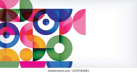 Minimal geometric abstract background. Circle square and triangle design. Trendy techno business template for wallpaper, banner, background or landing