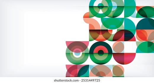 Minimal geometric abstract background. Circle square and triangle design. Trendy techno business template for wallpaper, banner, background or landing