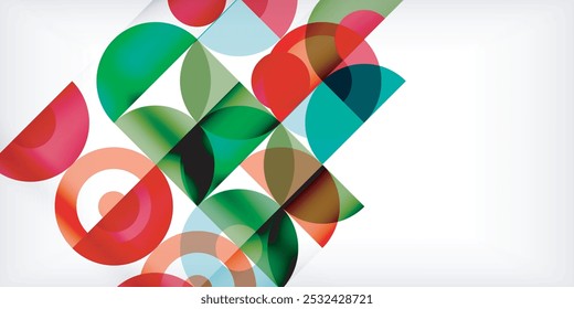 Minimal geometric abstract background. Circle square and triangle design. Trendy techno business template for wallpaper, banner, background or landing