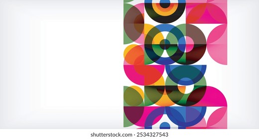 Minimal geometric abstract background. Circle square and triangle design. Trendy techno business template for wallpaper, banner, background or landing